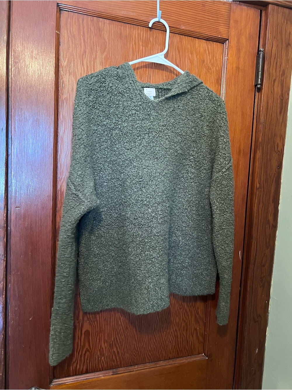 All New Day Cozy Olive Hooded Women's Sweater Medium